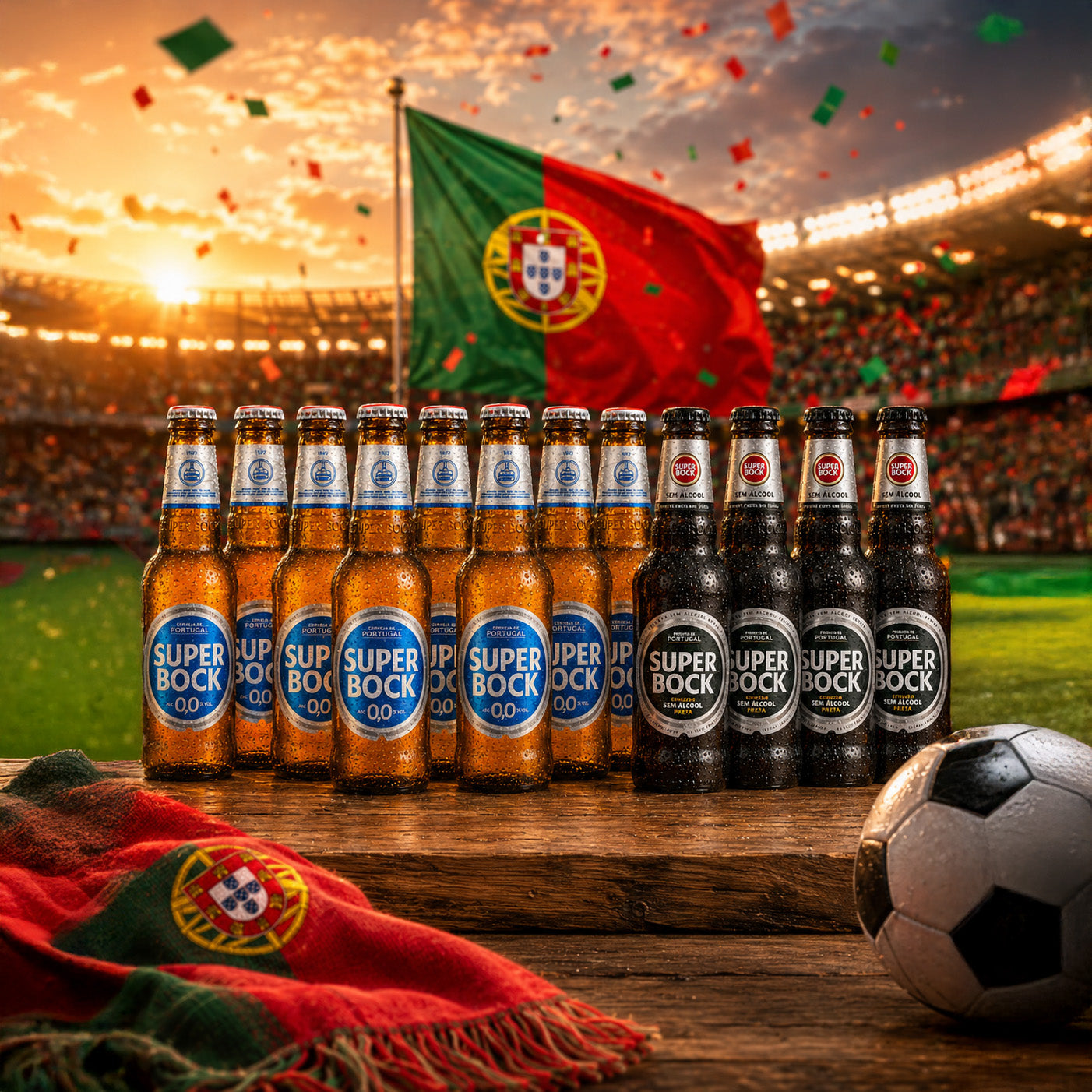 Portugal Super Bock World Cup Match Pack 0.0% to 0.5% Alcohol Free Beer Case