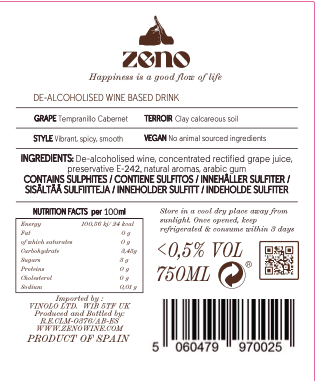 Zeno Alcohol Liberated Red - Non Alcoholic Red Wine