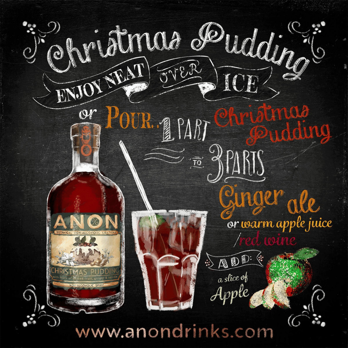Anon Christmas Pudding - Festive Non Alcoholic Spirit