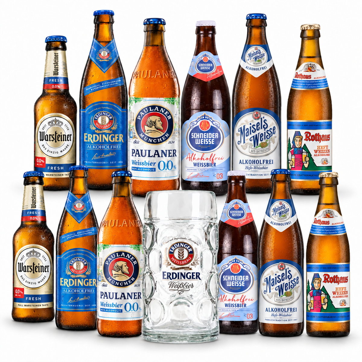 Alcohol Free Oktoberfest Stein Box | 12 German Beers and 1 Litre Erdinger Stein