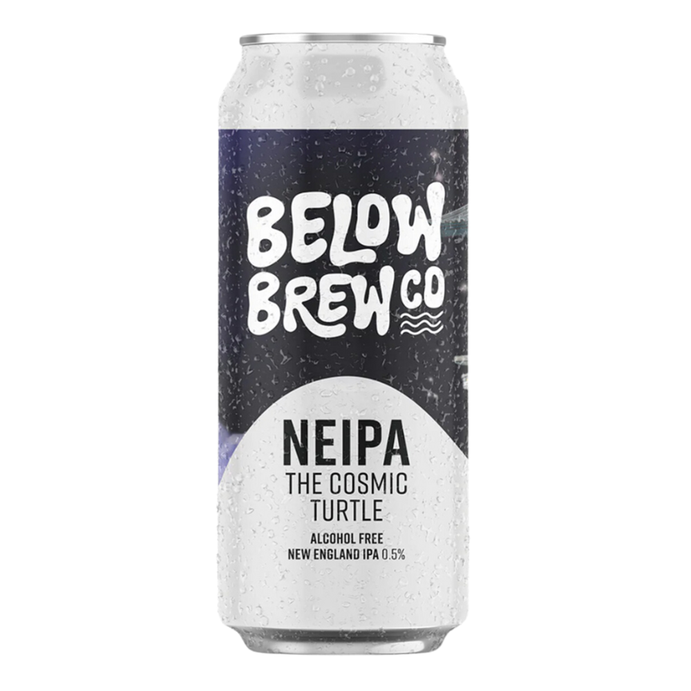 Below Brew Co Cosmic Turtle NEIPA alcohol free hazy ipa