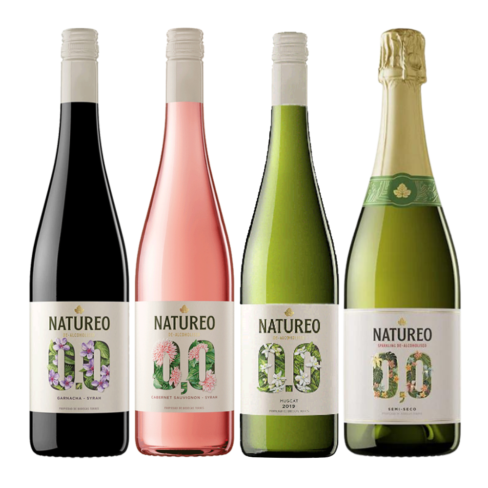 Spanish Natureo No Alcohol Mixed Wine Case (4 Bottles)