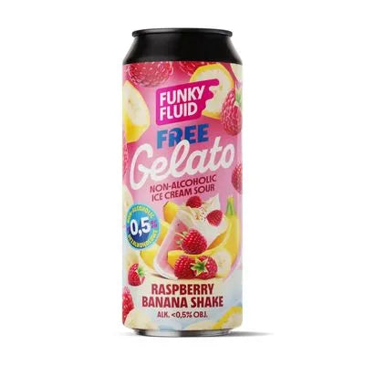 Funky Fluid Free Gelato Raspberry and Banana Shake – Alcohol Free Smoothie Sour