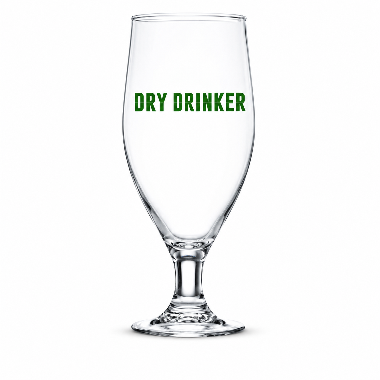 Dry Drinker Branded Dunkel Stemmed Beer Glass