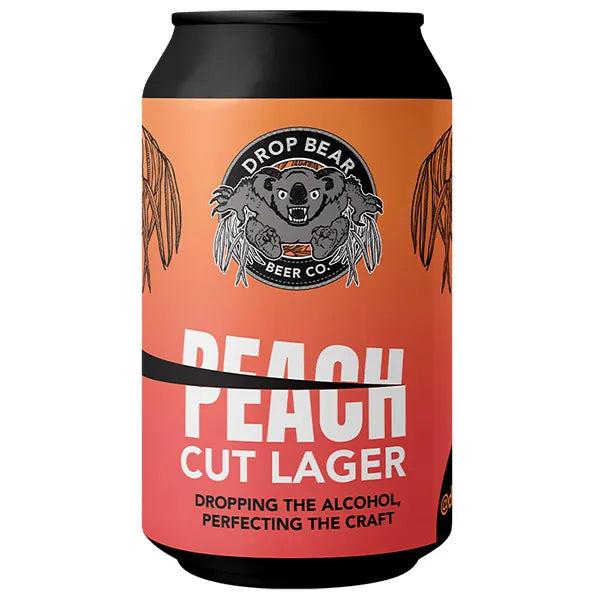 Drop Bear Peach Cut Lager alcohol free lager