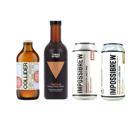 Dry Drinker's Energise & Unwind Combo: 4 x Collider Lager | ImpossBrew Lager & Pale Ale Duo | Three Spirit NightCap