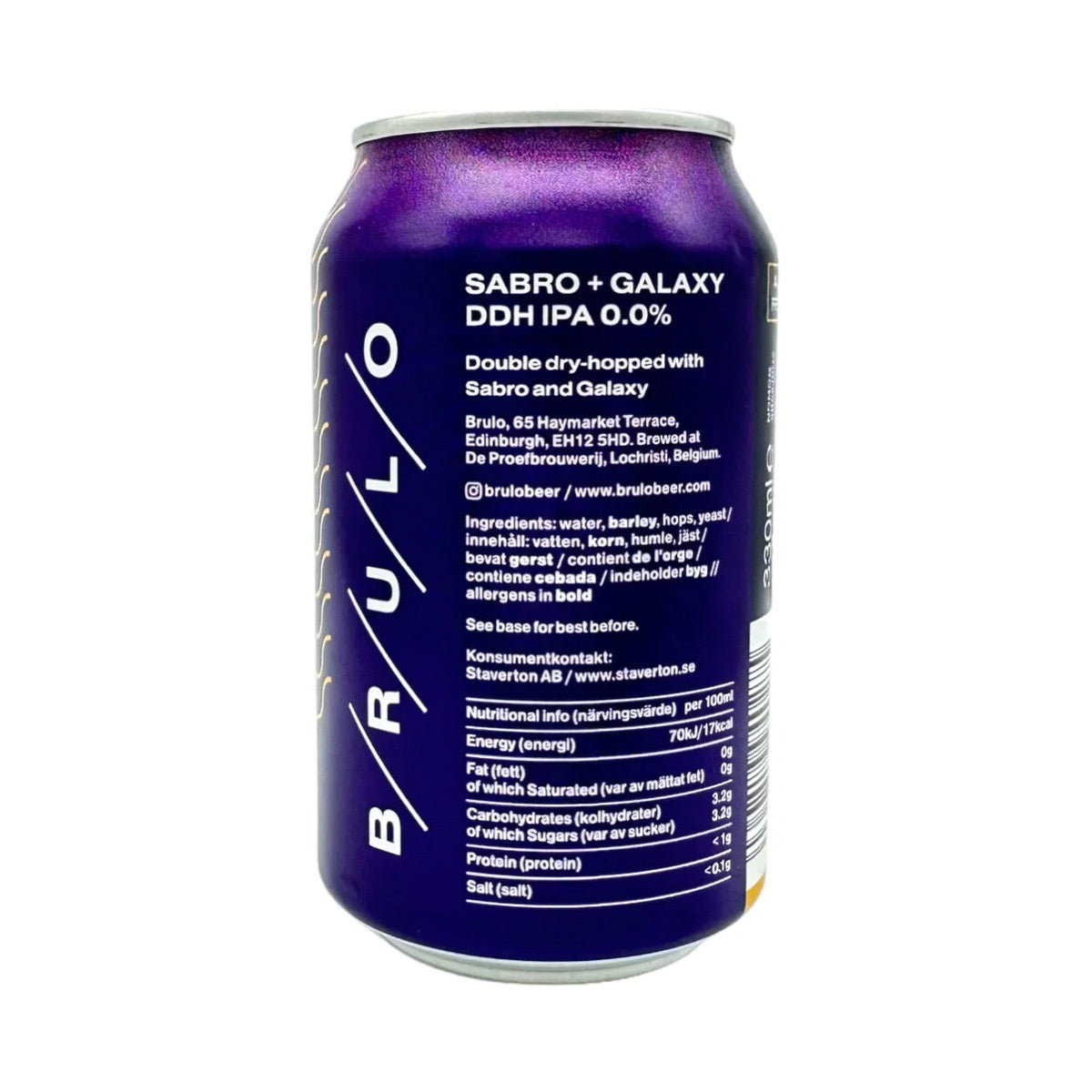 Brulo Sabro Galaxy DDH IPA - Alcohol Free IPA