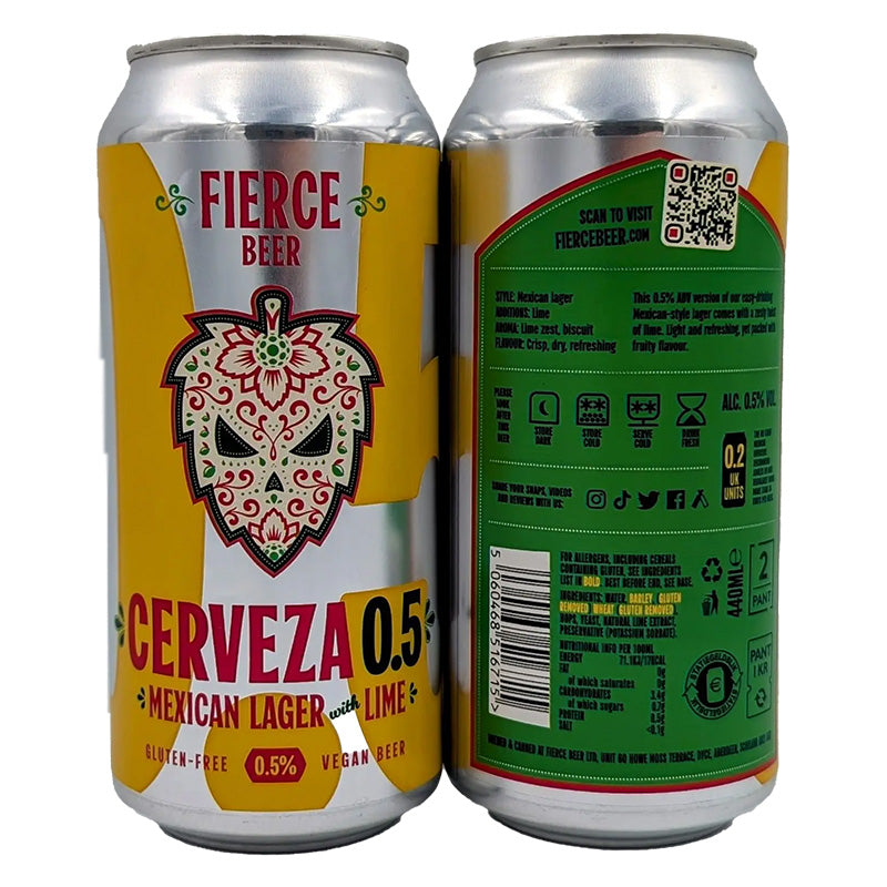 Fierce Beer Cerveza 0.5% – Alcohol Free Lager