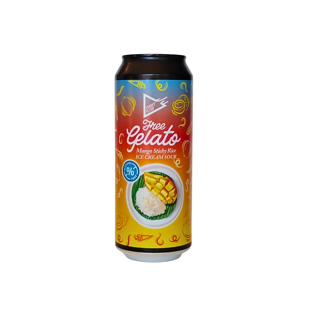 Funky Fluid Free Gelato - Mango Sticky Rice Ice Cream Sour Alcohol Free Beer