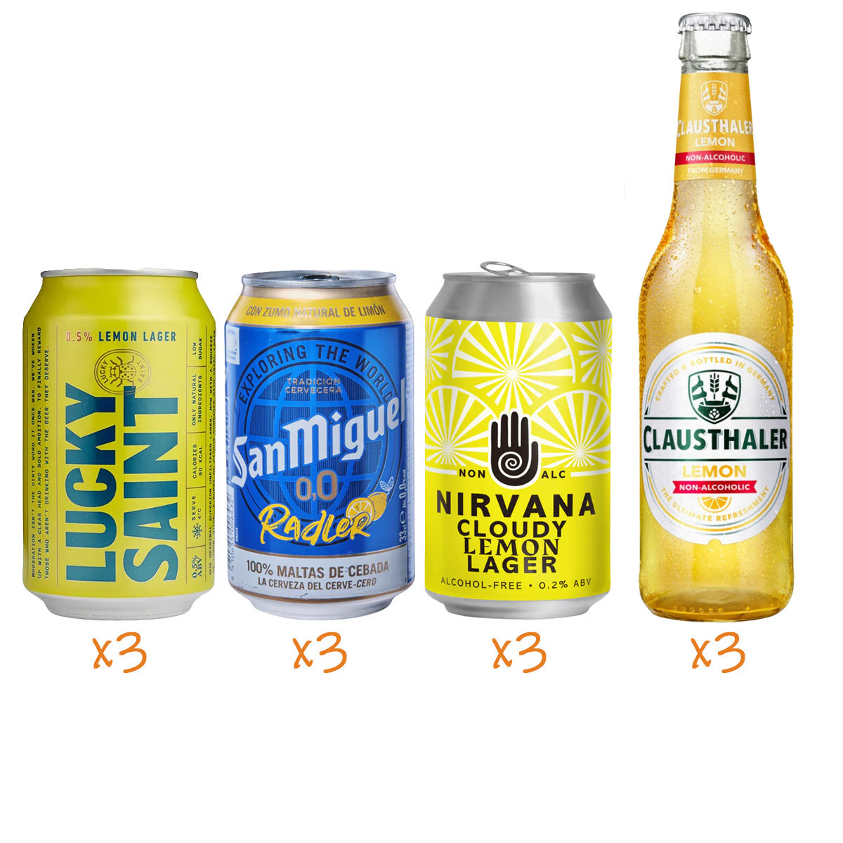 Squeeze Box - Lemon Radler Alcohol Free Beer Box - Mixed Case 12 Pack