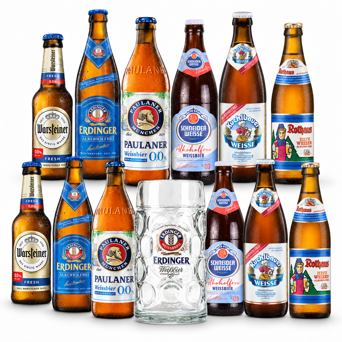 Alcohol Free Oktoberfest Stein Box | 12 German Beers and 1 Litre Erdinger Stein