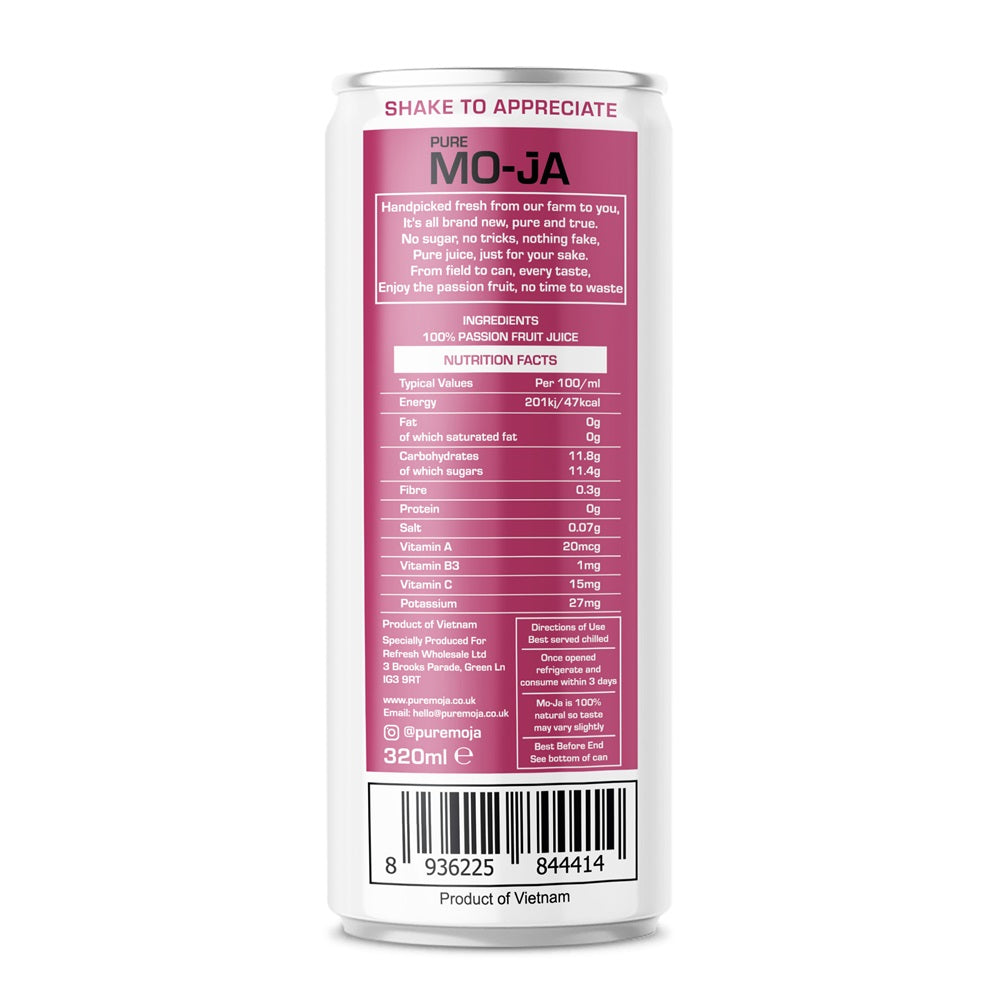 Pure Mo-Ja Passion Fruit Juice – 100% Pure Passion Fruit Juice (320 ml)