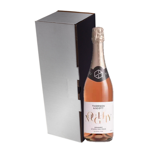 Thomson & Scott Noughty Rose Organic - Alcohol Free Sparkling Rosé Wine - includes Premium Gift Box
