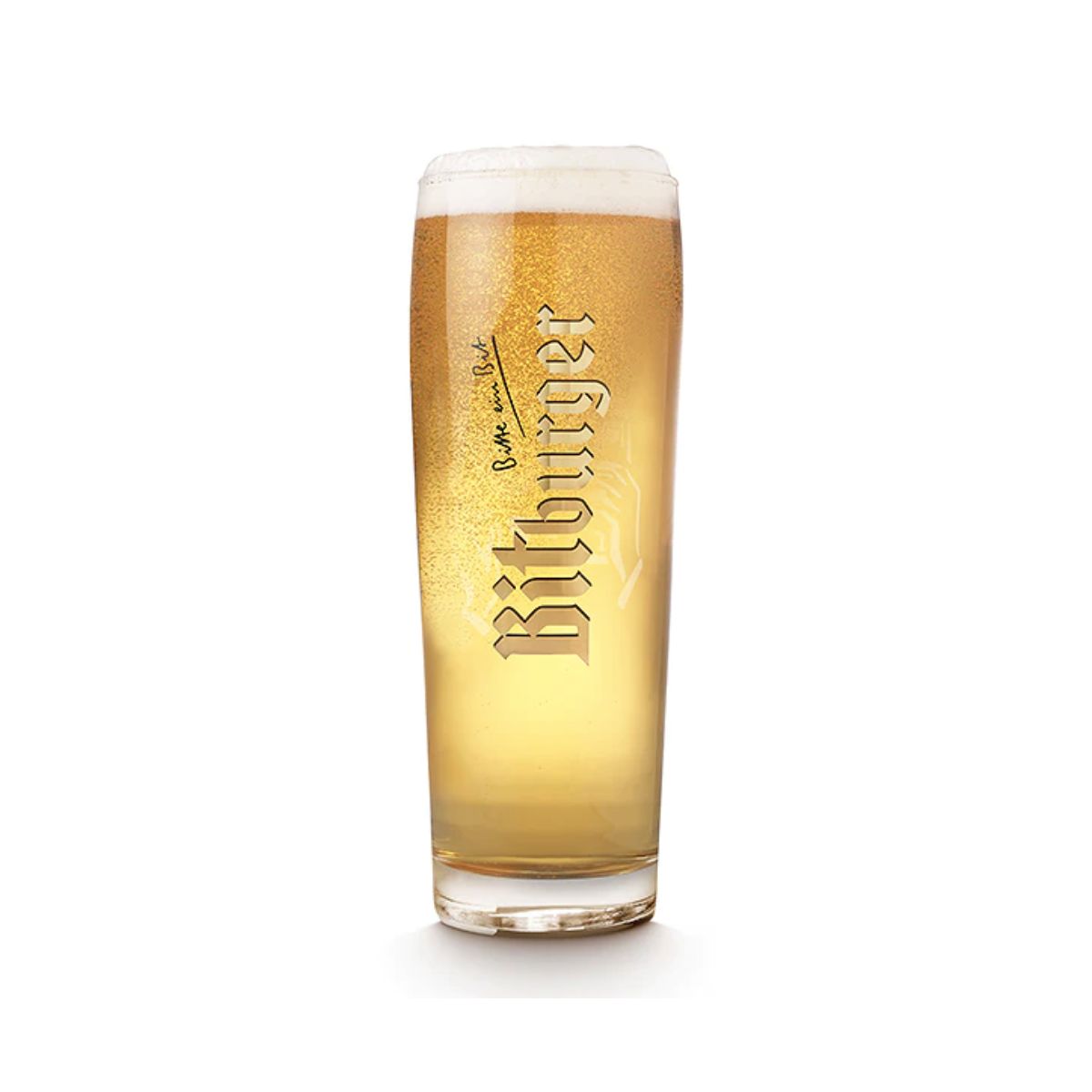 A glass of alcohol free lager - bitburger